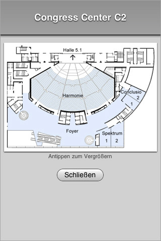 Screenshot der Appklikation für den Deutschen Zahnärztetag 2010